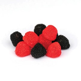 Black & Red Berries 4.4 LB - Nonpareils Coated Berry Gummies - One Bulk Bag