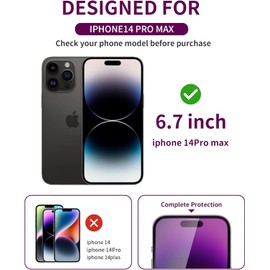 Ifaeveus Ifaeveus 2 Pack Privacy Screen Protector for iPhone 14 Pro Max Tempered Glass for 14 ProMax 6.7inch Private Saver Anti-Spy Anti-Blue Light Eye Protection Anti-Scratch Full Coverage