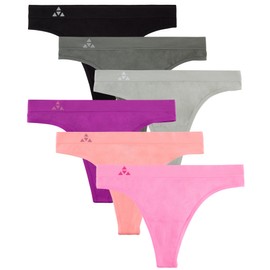 Balanced Tech Women's Seamless Thong Panties 6-Pack - Prism - Medium