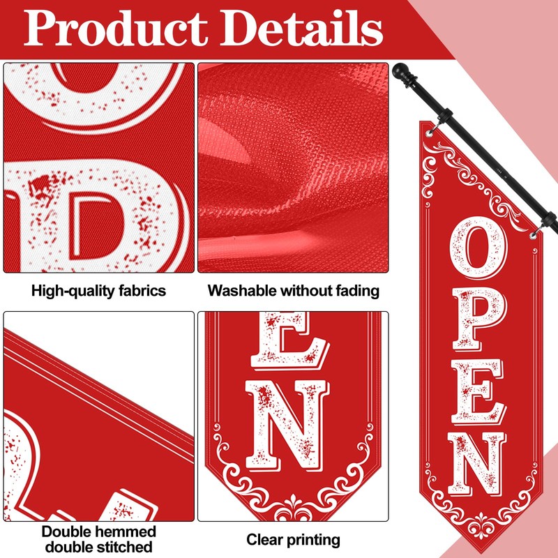 Jetec Open Feather Flag Wall-mounted Flag for Business Open Banner