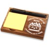 FOUGSTA Fun Office Decor - Wooden Notepad Pen Holder With