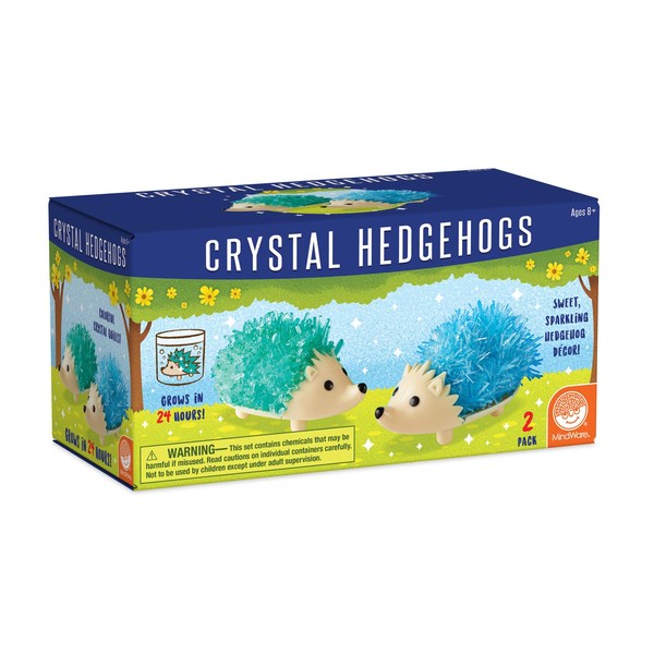 MindWare Crystal Growing Kits (Hedgehog Cool Colors) Grow Your Own Crystals Kit for Kids - Makes 2 Hedgehogs