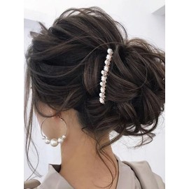 EVAZEN Pearl Bride Wedding Hair Comb Rose Gold Bridal Hair Piece Rhinestone Hair Accessories for Women and Girls