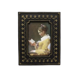 SYLVIA'S SHOP 4x6 Vintage Picture Frame, Antique Black and Gold Ornate Luxury Photo Frame, for Tabletop and Wall Display, Retro Home Decor, Gorgeous Photo Gallery Art