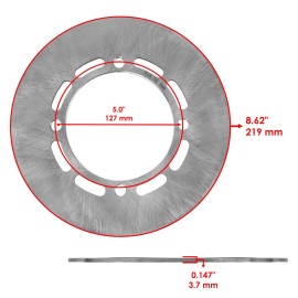Caltric Front Rear Brake Disc Rotor w/Brake Pad for Yamaha Grizzly 660 YFM660F 2003-2008
