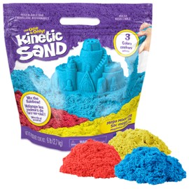 Kinetic Sand, 6lbs Mega Mixin’ Bag with Red, Yellow & Blue Play Sand (Packaging May Vary), Sensory Toys for Kids Ages 3 and up