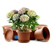 BigDean Pack of 8 Flower Pots with Saucers, Round, Diameter
