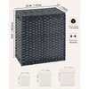 SETVSON Laundry Hamper with Lid Wicker Laundry Basket 112L, Black