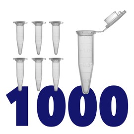 Kashi Scientific 1.5mL Microcentrifuge Tube with Snap Cap [1000/Pack] 1.5 mL Centrifuge Tubes with Flip Cap, Clear Graduation, Polypropylene, Plastic Lab Snap Tubes