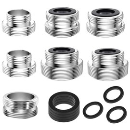 BbiuRer Pack of 7 Tap Adapter, Kitchen Tap Male Thread Adapter, Tap Adapter for Garden Hose, Thread Adapter for Taps (16-28 mm)