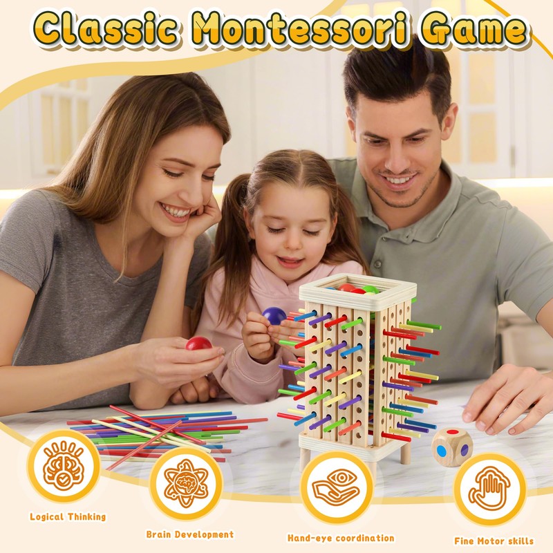 Montessori Toys for Kids 3-5, Wooden Board Game for Children's