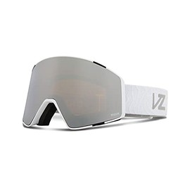 VonZipper Capsule - Gafas de moto de nieve para adultos, color blanco brillante, color plateado, cromado