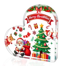 Christmas Desk Decorations Stocking Stuffers Christmas Decorations For Office Desk Room Adornos NavideñOs Acrylic Heart Christmass Boom Decor Gifts For Women Men Acrylic Table Home Mantle