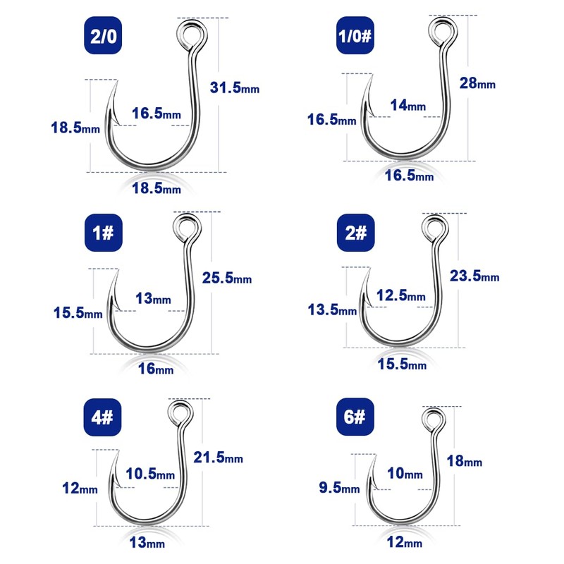 9KM DWLIFE Single Hook 25pcs Assist Lure Hook Blue High