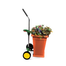 EJWOX Heavy Duty Plant Dolly Caddy - Pot Mover for Garden w/ 165 lb Capacity, Flat-Free Wheels & Suction Cups | Adjustable Handle, Floor Protection
