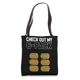 Check Out My 6 Pack Gym Athlete Fast Food Funny Hot Dog Tote Bag