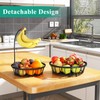 2-Tier Fruit Basket Bowl Stackable Vegetable Storage with Banana Tree