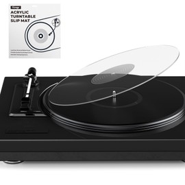Facmogu 3mm Acrylic Turntable Mat, 12" Clear Vinyl Record Platter Slipmat for Vinyl LP Record Players, Vinyl Slip Mats for Turntables Antistatic Tighter & Defined Bass & Improves Sound Quality
