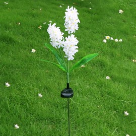Outdoor Waterproof Solar Flower Battery Light Hyacinth for Garden, Balcony, Lawn Illumination(White)