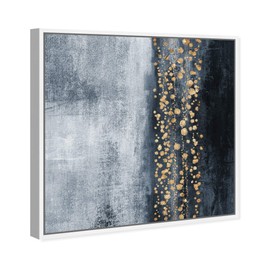 The Oliver Gal Artist Co. Abstract Framed Wall Art Canvas Prints 'Down The River' Paint Home Décor, 12 in x 12 in, Blue, Blue