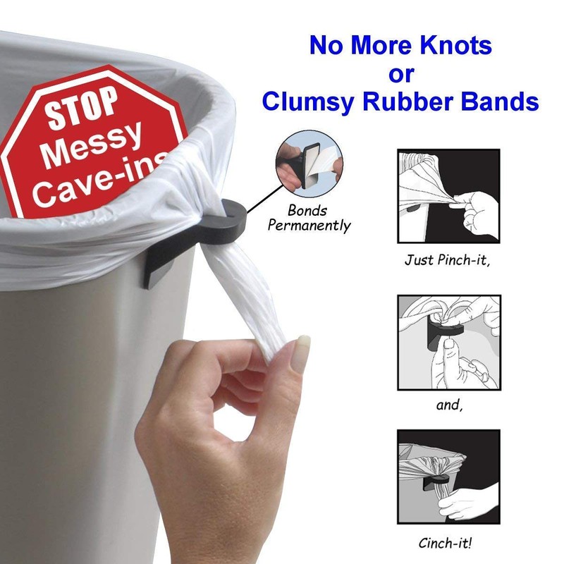 PlasticMill Trash Bags Cinch Black, 2 Pack, To Hold Garbage
