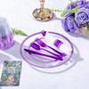 I00000 210 Pcs Clear Purple Plates for 30 Guests, Purple