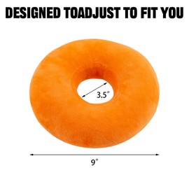 UKTYUAS 9" Piercing Pillow,O-Shaped Pillow With Ear Holes,Doughnut Pillow For Ear Piercing,Ear Piercing Pillow For Side Sleepers,Relieve Ear Pain, Ear Inflammation(Orange)