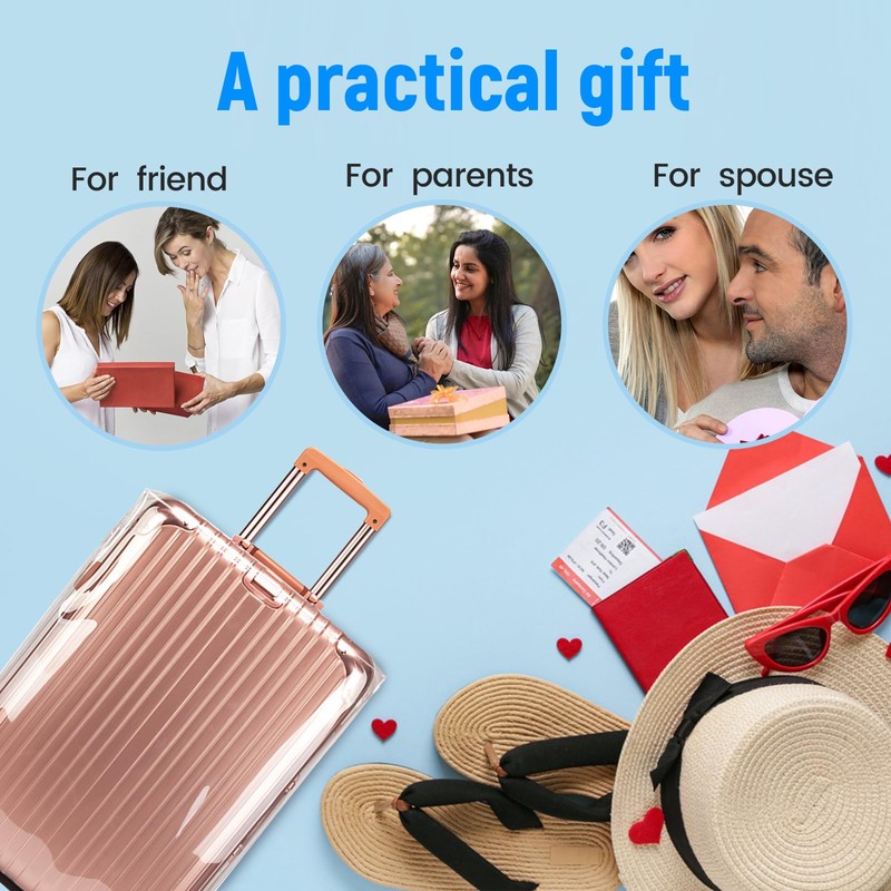Abizarch 3Pcs Luggage Covers Waterproof PVC Suitcase Cover Dustproof Clear