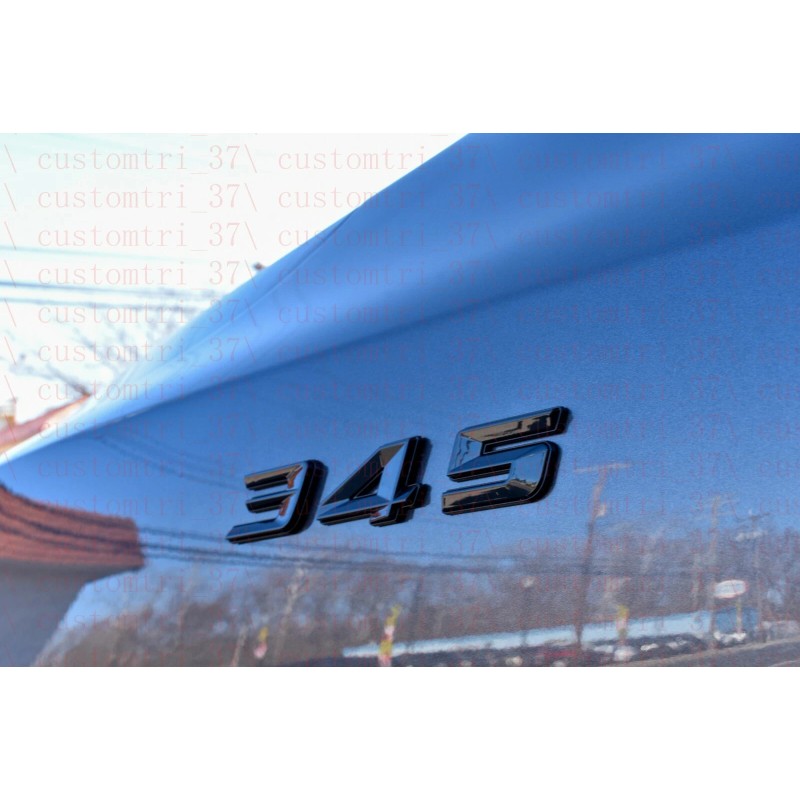 OVERLAND SPY (2pc) Gloss Black 345 Badge Emblem Chrome Trim