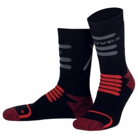 uvex Thermal Socks 7358 with Comfortable Mesh Insert, Warm Winter Socks, Lined, Unisex, Active Red, black/red