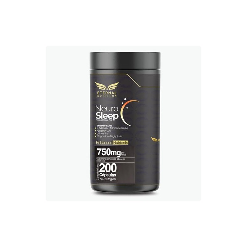 NEUROSLEEP STACK 200 capsulas (750mg por porcion) Bisglicinato de Magnesio,