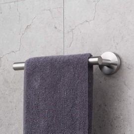 GERZ 9-Inch Small Kitchen Towel Bar Brushed Stainless Steel Cabinet Hand Towel Bar Wall Mounted Bathroom Organizer