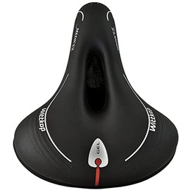 WITTKOP Fahrradsattel mit bequemem 3 Zonen Konzept und extra Gel Polsterung & Fischer Mini Fahrradglocke, schwarz, One Size