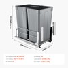 VEVOR Pull-Out Trash Can, 50 QT x2 Double Under Mount