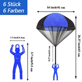 Pack of 6 Parachutist Toys, Parachutist, Children's Birthday Games, Perfect for Outdoor Fun, Children's Birthday Parties and Gift Bags - Inspire Children with Flying Adventures