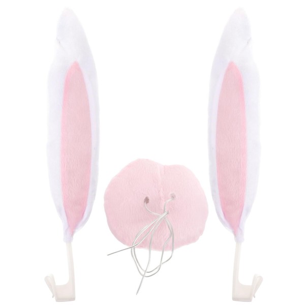 SOIMISS 1 Pair of Car Rabbit Bunny Ears with Nose Bunny Ears for Car Vehicle Decorations Accessory Vehicle Car Sedan Decorations Kit, Color: As Shown, One Size