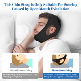Anti Snoring Devices, Breathable Air Flow Jaw Strap for Sleep Apnea, Reusable, Effective, and Adjustable Anti Snore Chin Strap, Chin Strap for Sleeping to Keeping Mouth Closed, 52CM