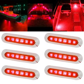 WIMACT LED Boat Navigation Lights, Deck Transom Cockpit Lighting,Waterproof Boat Marine LED Lights,for Fishing, Kayak,Pontoon,Yacht, 6Pcs(12V 24V) (red)