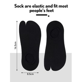 Sintege 4 Pairs Flip Flop Tabi Socks Set 2 Toe Low Cut Elastic Japanese Split Toe Ankle Crew Athletic Short Socks for Men Women Supplies