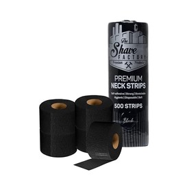 The Shave Factory Neck Strips for Hairdressers Black - 5 Rolls of 100 Strips - Duckweed Neck Protector for a Comfortable Shave or Haircut (1, Black)