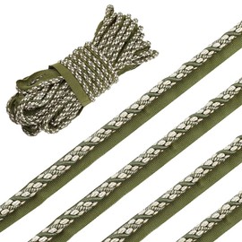 PH PandaHall 12.5m Twist Lip Cord Trim Sewing Cord Trim 17mm Wide Green Upholstery Trim Piping Edge Trim Decorative Trim with Cord Rope for Pillow Curtain Sofa Home Decor DIY Crafts