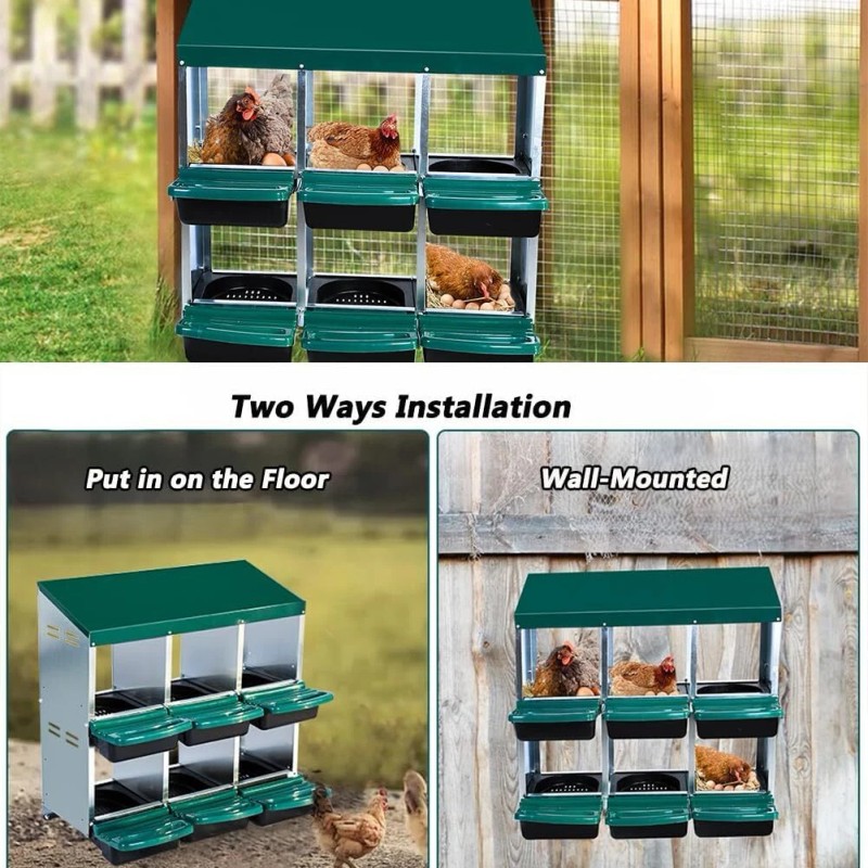 6 Hole Chicken Nesting Box Chicken Laying Box Tray for