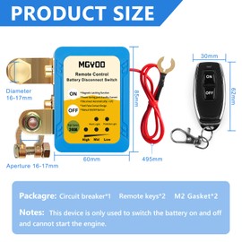 MGYOO Kill Switch for Car 12V 240A Remote Battery Disconnect Switch Voltage Display Car Kill Switch Anti Theft Auto Battery Shut/Cut Off Switch for Car Vehicle RV ATV Truck Boat