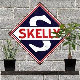 SKELLY Motor Oil Metal Sign Repro Gas Pump Garage Mechanic Shop 12x12" 60777