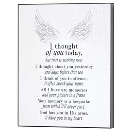 Dicksons I Thought of You Today Angel Wing White 10 x 8 MDF Decorative Wall Sign Plaque