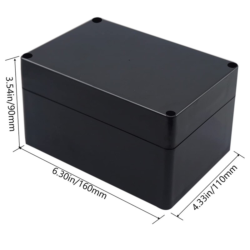 Otdorpatio Project Box IP65 Waterproof Junction Box ABS Plastic Black