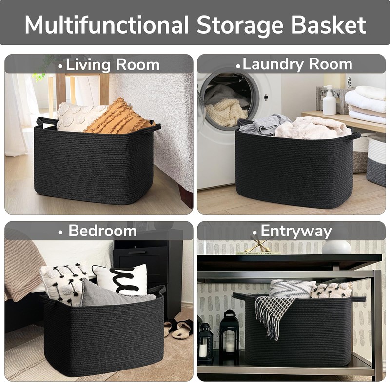 Goodpick Extra Large Storage Basket, 23.6" x 15.7" x 13.8"