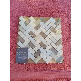 Allen & Roth Muddled Herringbone 1” x 2” Floor Ceramic Tile 11.14 x 11.14 New
