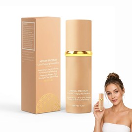 Base de Maquillaje con Corrector 4 En 1, Alta Cobertura Hidratante SPF50  Que Cambia de Color, Larga Duracin e Impermeable para Todo Tipo de Piel...  