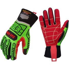 Seibertron HIGH-VIS HDC5 Schnittschutzklasse 5 Deckhand Schlagfestes Arbeitshandschuhe Montagehandschuhe Öl und Gas Sicherheit Handschuhe Dornensichere und Stichfeste Gartenhandschuhe L